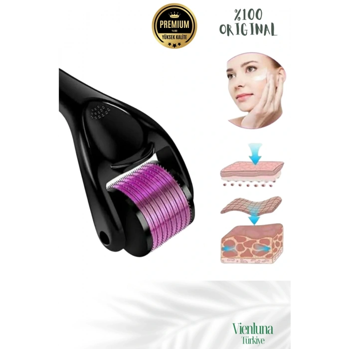 Özel Üretim Titanyum Uçlu 540 İğneli Cilt Bakım Vücut Yenileme Masaj Aleti Derma Roller 0,50 mm