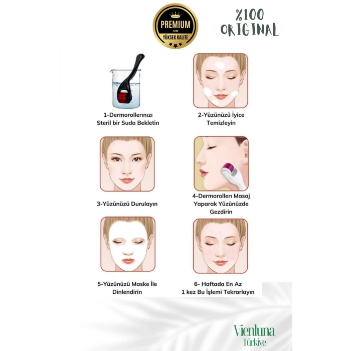 Özel Üretim Titanyum Uçlu 540 İğneli Cilt Bakım Vücut Yenileme Masaj Aleti Derma Roller 0,50 mm