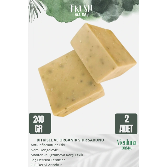 Özel Üretim El Yapımı %100 Doğal Ferah Kokulu El Yüz Saç Vücut Cilt Dostu Sidr Sabunu 2 ADET