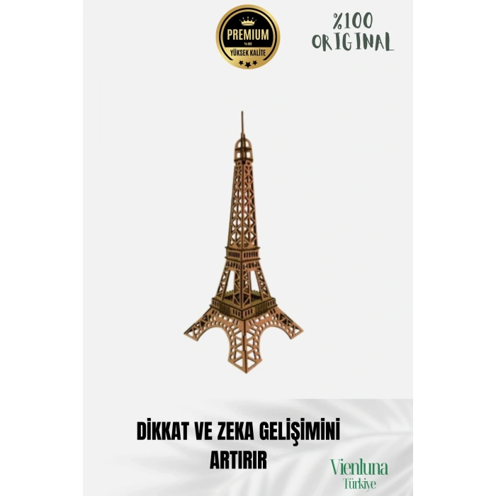 Yeni Sezon Eğitici Öğretici 3 Boyut Ahşap  Zeka Geliştirici Boyanabilir Oyun Maket Eyfel Kulesi