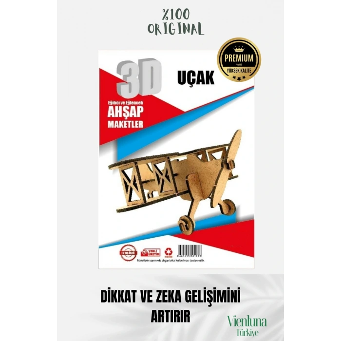 Yeni Sezon Eğitici Öğretici 3 Boyut Ahşap Puzzle Zeka Geliştirici Boyanabilir Oyun Maket Uçak