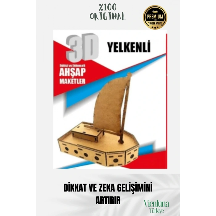 Yeni Sezon Eğitici Öğretici 3 Boyut Ahşap Puzzle Zeka Geliştirici Boyanabilir Oyun Maket Yelkenli