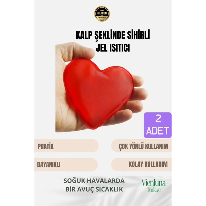 Çok Amaçlı Soğuk Havalarda Kalp Şeklinde Sihirli Jel El Sıcak Tutan Isıtıcı Torba Cep Sobası 2 Adet