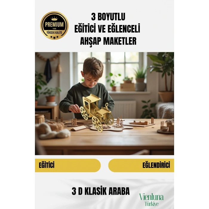 Yeni Sezon Eğitici Öğretici 3 Boyut Ahşap Zeka Geliştirici Boyanabilir Oyun Maket Klasik Araba
