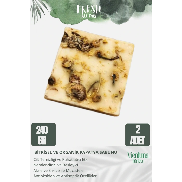 Özel Üretim El Yapımı %100 Doğal Ferah Kokulu El Yüz Saç Vücut Cilt Dostu Papatya Sabunu 2 Adet