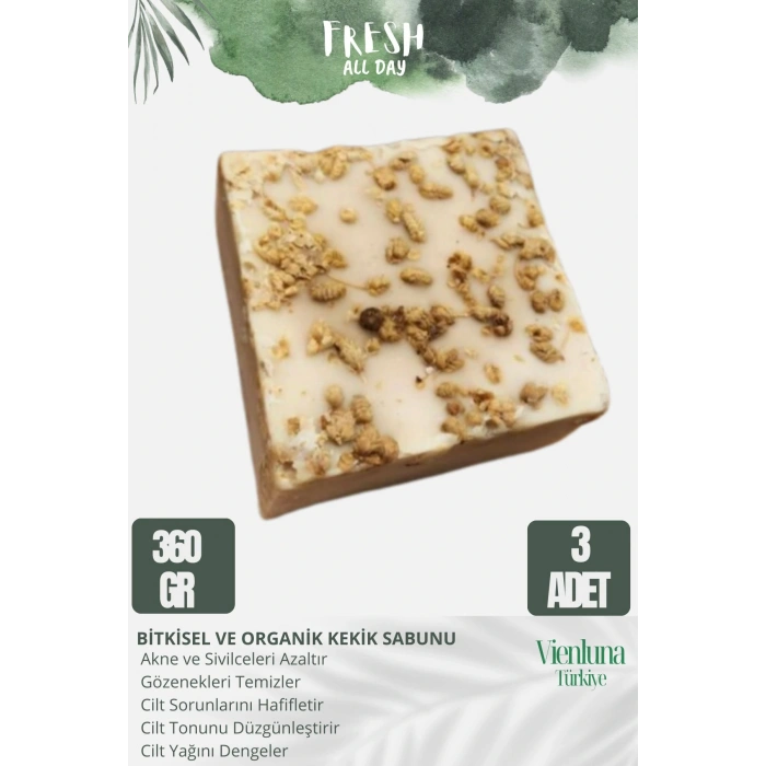 Özel Üretim El Yapımı %100 Doğal Ferah Kokulu El Yüz Saç Vücut Cilt Dostu Kekik Sabunu 3 Adet