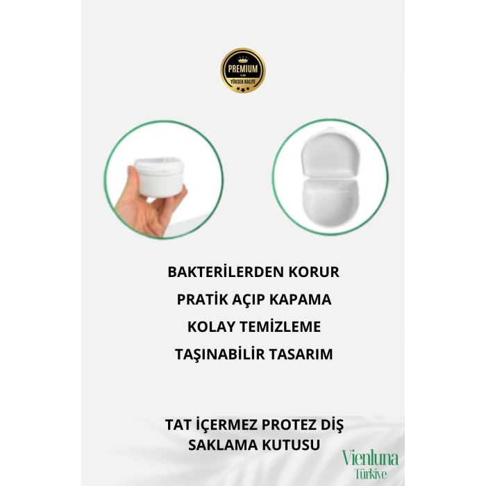 Yüksek Kalite Uzun Ömürlü Plastik Hijyenik Tat İçermez Protez Diş Saklama Kutusu Geniş Boy 3 Adet