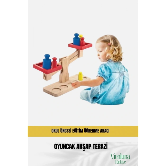 Algı Arttırıcı Kavrama Zeka Organizasyon Yeteneği Geliştirici Eğitici Ahşap Terazi Oyuncak