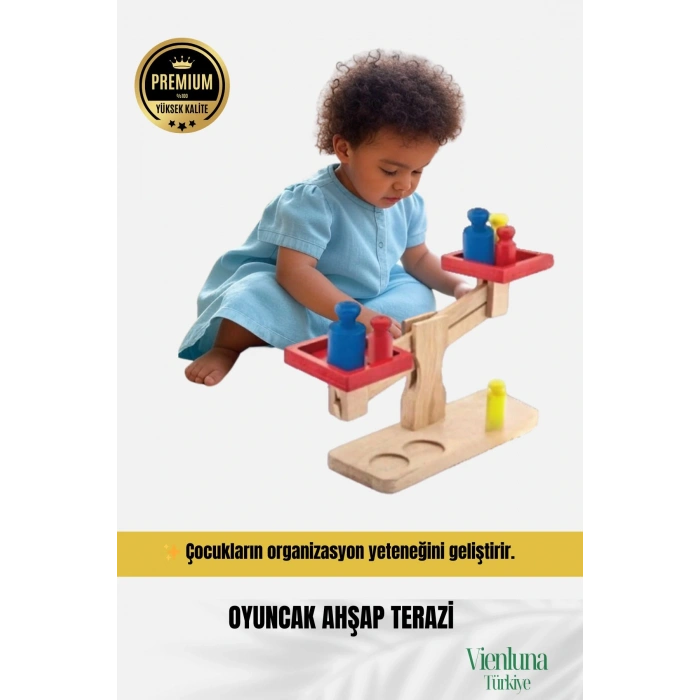 Algı Arttırıcı Kavrama Zeka Organizasyon Yeteneği Geliştirici Eğitici Ahşap Terazi Oyuncak