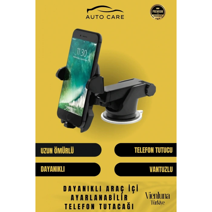 Deluxe Üretim Uzayan Ayarlanan Vantuzlu Cep Telefon Tutucu Otomobil Araç Araba İçi Telefon Tutacağı