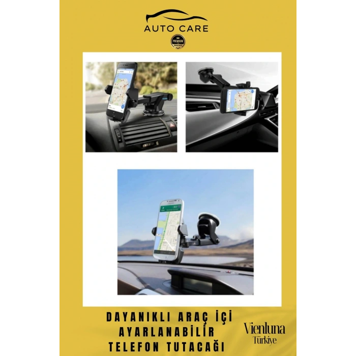 Deluxe Üretim Uzayan Ayarlanan Vantuzlu Cep Telefon Tutucu Otomobil Araç Araba İçi Telefon Tutacağı