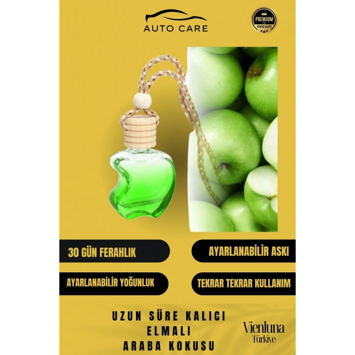 Özel Üretim Uzun Süreli Kalıcı Hava Ferahlatıcı Dikiz Aynası Askılı 8ml Araç Içi Elmalı Oto Kokusu