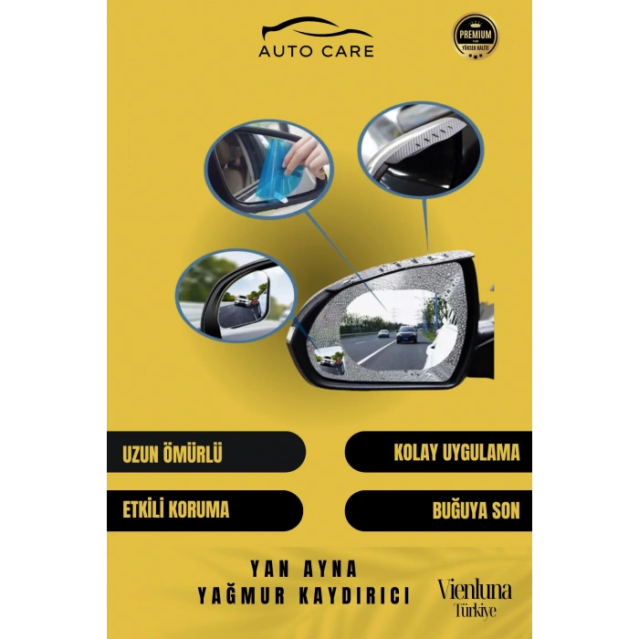 Preimum Üretim Yağmur Kaydırıcı Buğu Önleyici Film Araba Dikiz Aynası Filmi Su Tutmaz 2 Adet
