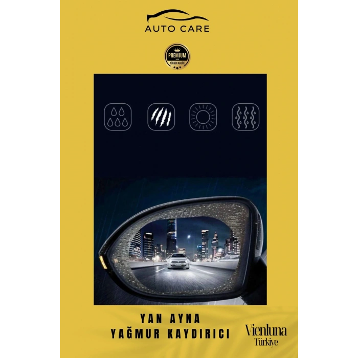 Preimum Üretim Yağmur Kaydırıcı Buğu Önleyici Film Araba Dikiz Aynası Filmi Su Tutmaz 2 Adet