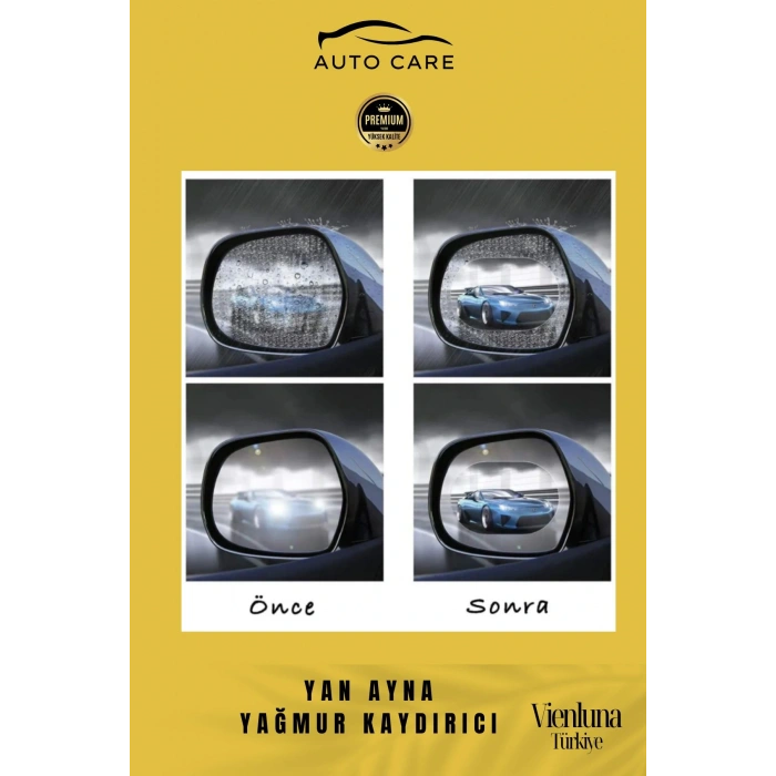 Preimum Üretim Yağmur Kaydırıcı Buğu Önleyici Film Araba Dikiz Aynası Filmi Su Tutmaz 2 Adet