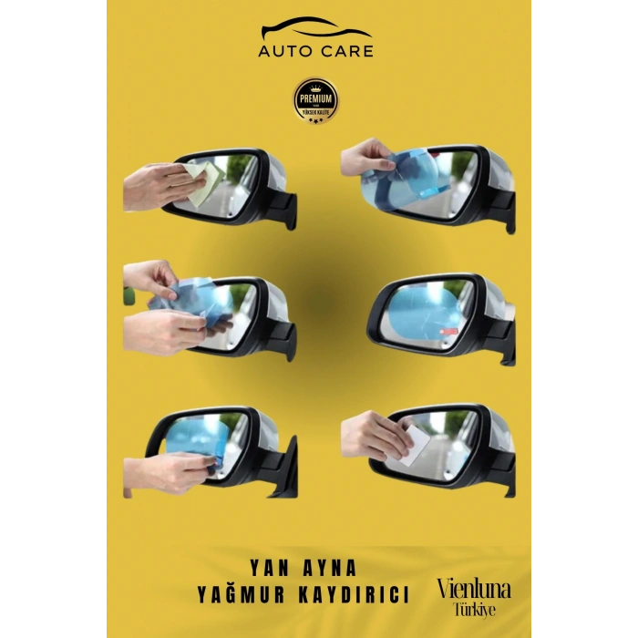 Preimum Üretim Yağmur Kaydırıcı Buğu Önleyici Film Araba Dikiz Aynası Filmi Su Tutmaz 2 Adet