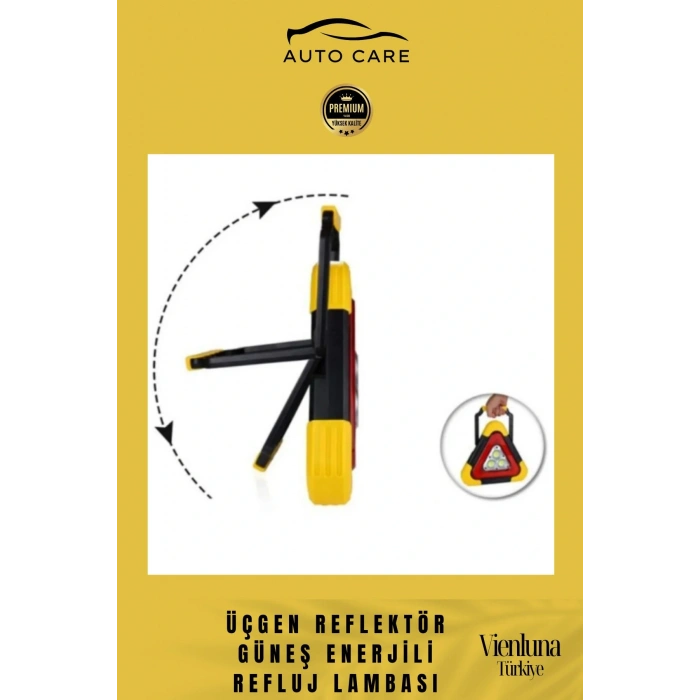 Özel Üretim Su Geçirmez 3 Ledli Solar Üçgen Reflektör Güneş Enerjili Refluj Araba Lambası