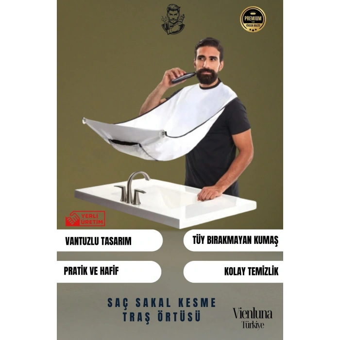 Özel Üretim Kolay Kullanım Aynaya Yapıştırma Aparatlı Vakumlu Evde Saç Sakal Kesme Tıraş Örtüsü