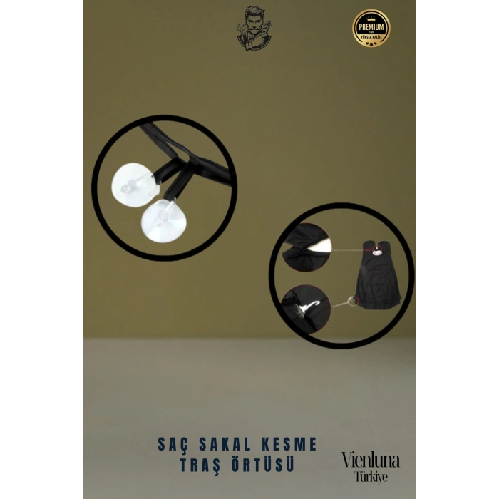 Özel Üretim Kolay Kullanım Aynaya Yapıştırma Aparatlı Vakumlu Evde Saç Sakal Kesme Tıraş Örtüsü