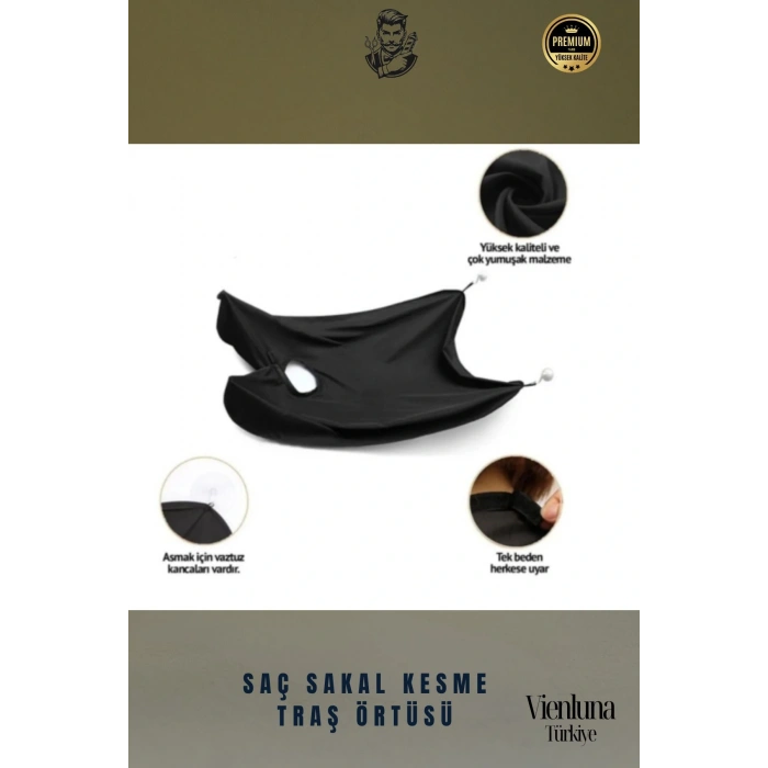 Özel Üretim Kolay Kullanım Aynaya Yapıştırma Aparatlı Vakumlu Evde Saç Sakal Kesme Tıraş Örtüsü