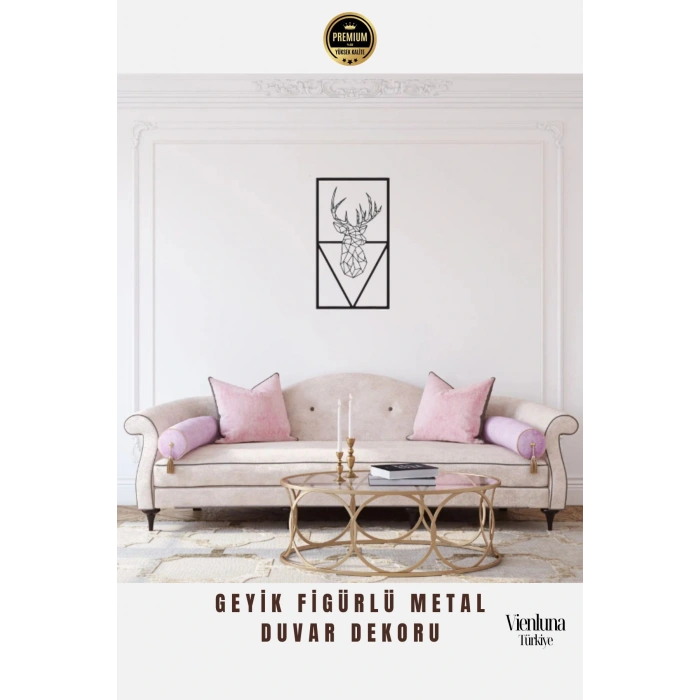 Premium Kalite Modern Stil Geyik Figürlü Metal Ev Ofis Duvar Dekoru