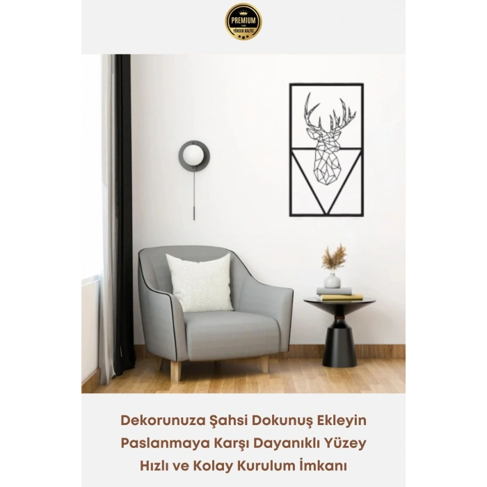 Premium Kalite Modern Stil Geyik Figürlü Metal Ev Ofis Duvar Dekoru