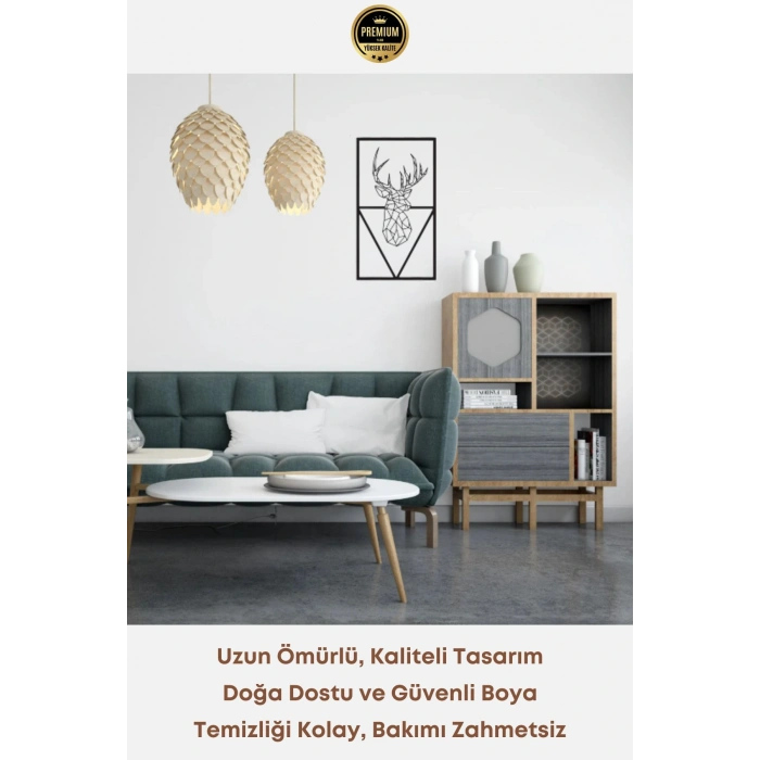Premium Kalite Modern Stil Geyik Figürlü Metal Ev Ofis Duvar Dekoru