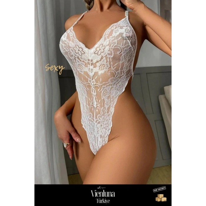 Premium Seri Lüks Modern Kadın Özel Çekici Erotik Seksi Rahat Şık Fantezi Babydoll Dantelli Body