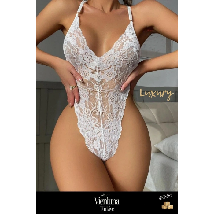 Premium Seri Lüks Modern Kadın Özel Çekici Erotik Seksi Rahat Şık Fantezi Babydoll Dantelli Body