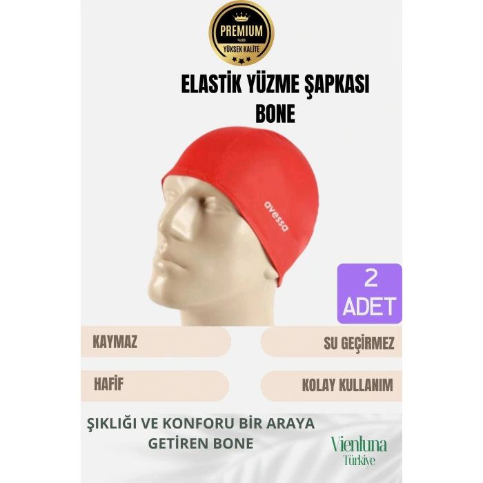 Özel Tasarım Suya Dayanıklı Silikon Havuz Deniz Kullanımına Uygun Esnek Yüzme Bonesi 2li Set