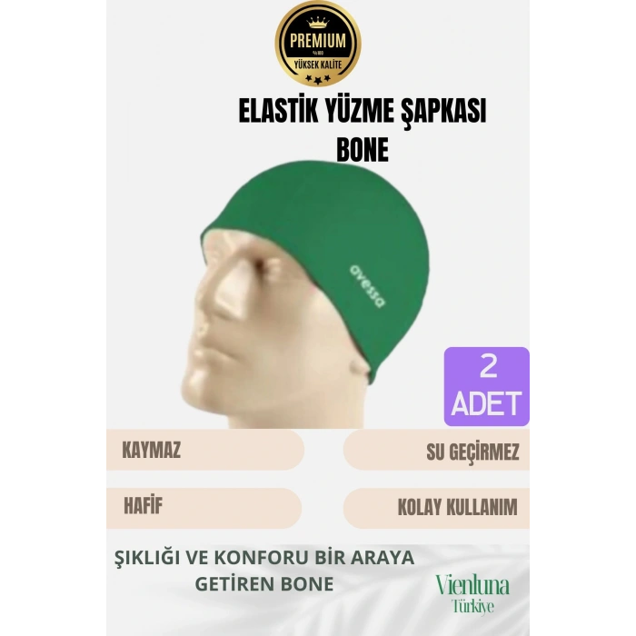 Özel Tasarım Suya Dayanıklı Silikon Havuz Deniz Kullanımına Uygun Esnek Yüzme Bonesi 2li Set