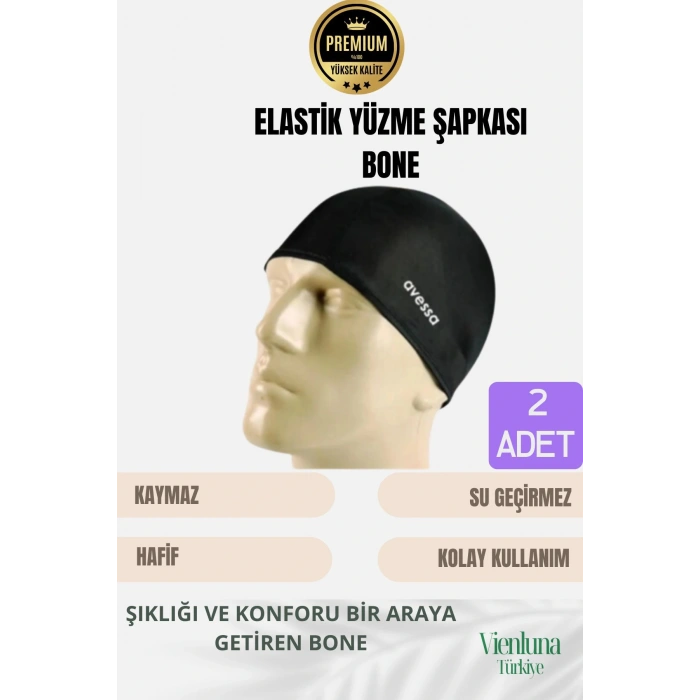 Özel Tasarım Suya Dayanıklı Silikon Havuz Deniz Kullanımına Uygun Esnek Yüzme Bonesi 2li Set