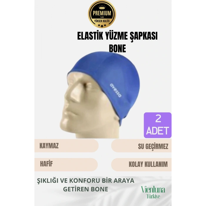 Özel Tasarım Suya Dayanıklı Silikon Havuz Deniz Kullanımına Uygun Esnek Yüzme Bonesi 2li Set