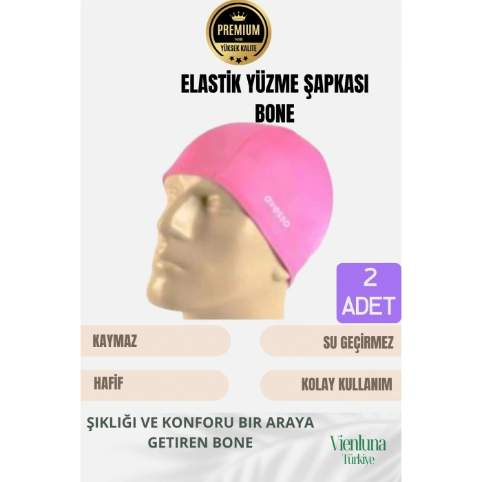 Özel Tasarım Suya Dayanıklı Silikon Havuz Deniz Kullanımına Uygun Esnek Yüzme Bonesi 2li Set