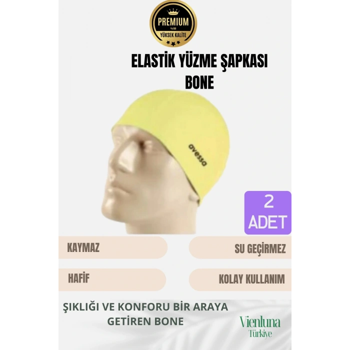 Özel Tasarım Suya Dayanıklı Silikon Havuz Deniz Kullanımına Uygun Esnek Yüzme Bonesi 2li Set