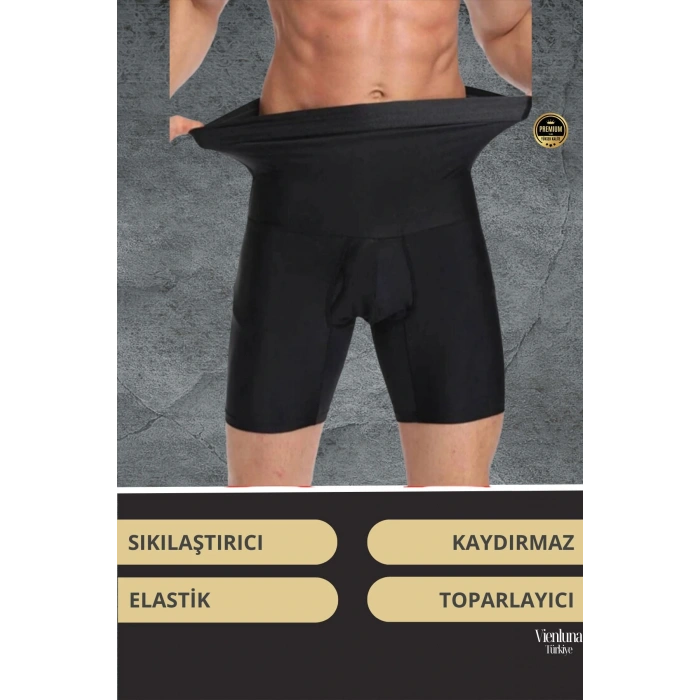 Deluxe Seri Sıkılaştırıcı Toparlayıcı Basen Bel İnceltici Göbek Düzleştirici Erkek Duble Boxer Korse