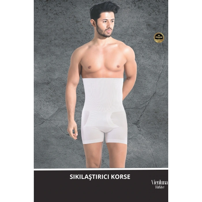 Deluxe Seri Sıkılaştırıcı Toparlayıcı Basen Bel İnceltici Göbek Düzleştirici Erkek Duble Boxer Korse