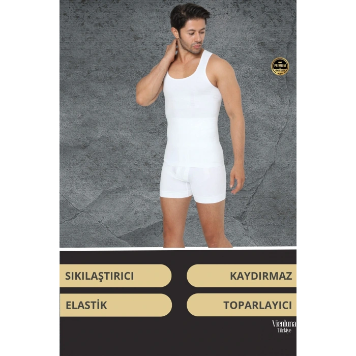 Deluxe Seri Sıkılaştırıcı Toparlayıcı Basen Bel İnceltici Göbek Düzleştirici Erkek Duble Boxer Korse