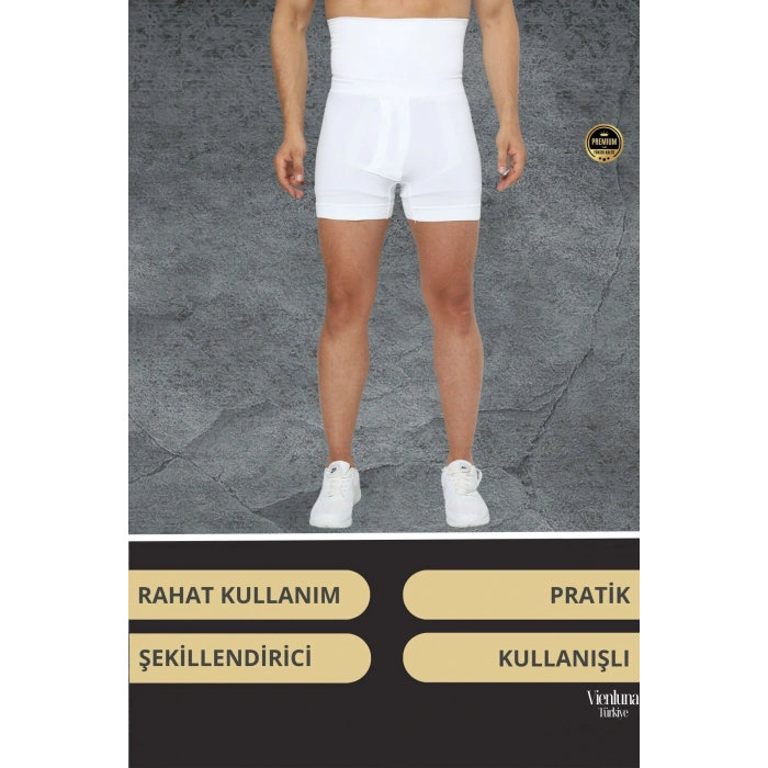 Deluxe Seri Sıkılaştırıcı Toparlayıcı Basen Bel İnceltici Göbek Düzleştirici Erkek Duble Boxer Korse