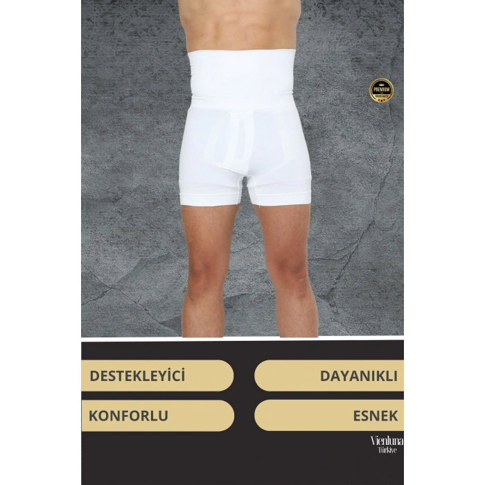 Deluxe Seri Sıkılaştırıcı Toparlayıcı Basen Bel İnceltici Göbek Düzleştirici Erkek Duble Boxer Korse