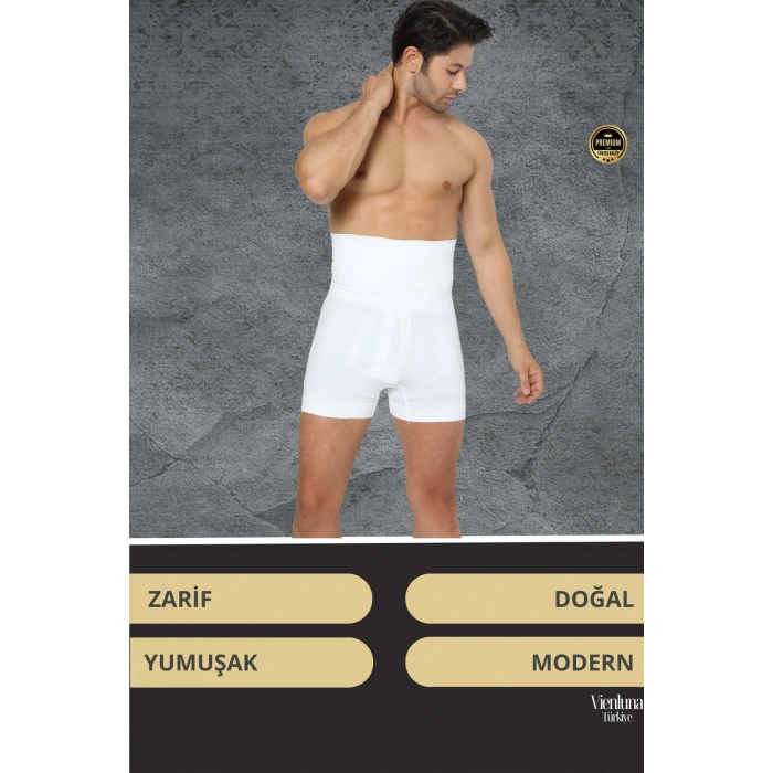 Deluxe Seri Sıkılaştırıcı Toparlayıcı Basen Bel İnceltici Göbek Düzleştirici Erkek Duble Boxer Korse