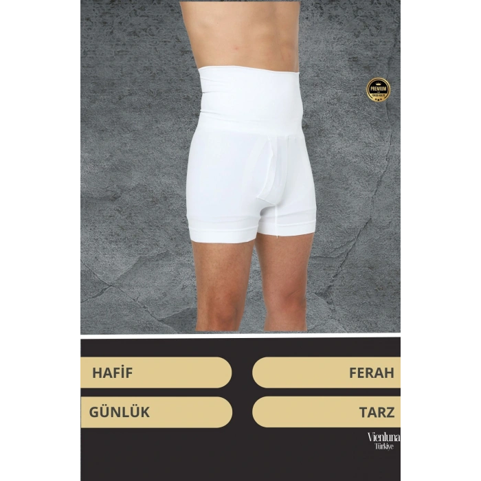 Deluxe Seri Sıkılaştırıcı Toparlayıcı Basen Bel İnceltici Göbek Düzleştirici Erkek Duble Boxer Korse