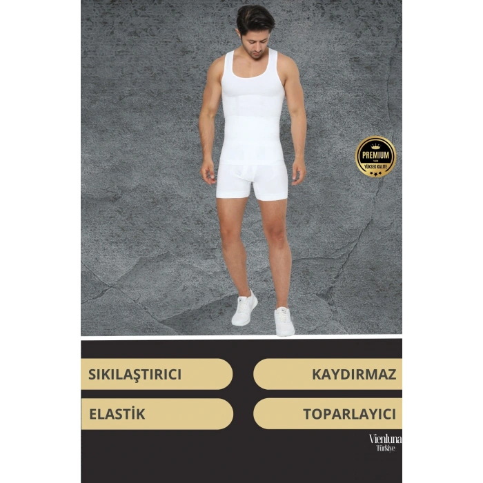 Deluxe Seri Sıkılaştırıcı Toparlayıcı Basen Bel İnceltici Göbek Düzleştirici Erkek Duble Boxer Korse