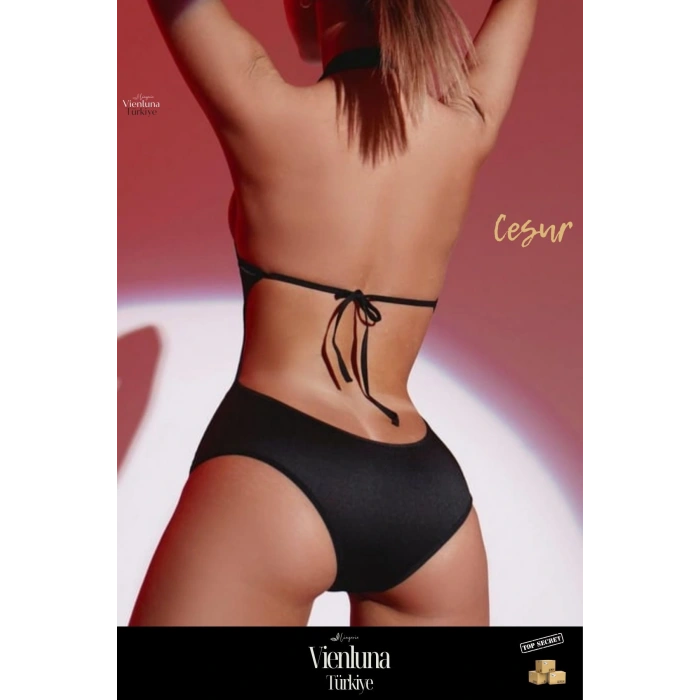 Yeni Sezon Şık Kadın Lüks Modern Erotik Çekici Seksi Özel Önü Açık Kurdelalı Fantezi Babydoll Body