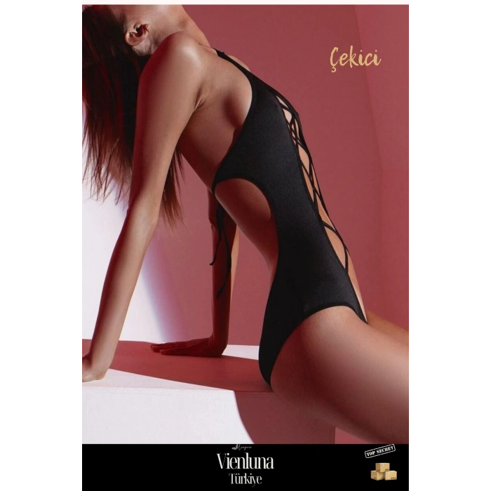 Yeni Sezon Şık Kadın Lüks Modern Erotik Çekici Seksi Özel Önü Açık Kurdelalı Fantezi Babydoll Body