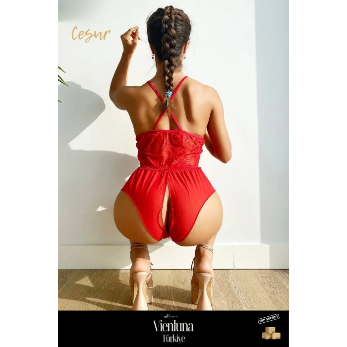 Yeni Sezon Modern Kadın Çekici Rahat Fantezi Erotik Özel Bölgesi Açık Dantel Detaylı Fantezi Body