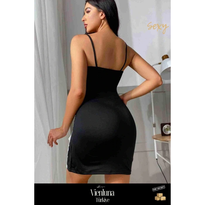 Premium Seri Özel Üretim Lüks Seksi Çekici Zarif Erotik Rahat Dantel Detay Yırtmaçlı Fantezi Gecelik