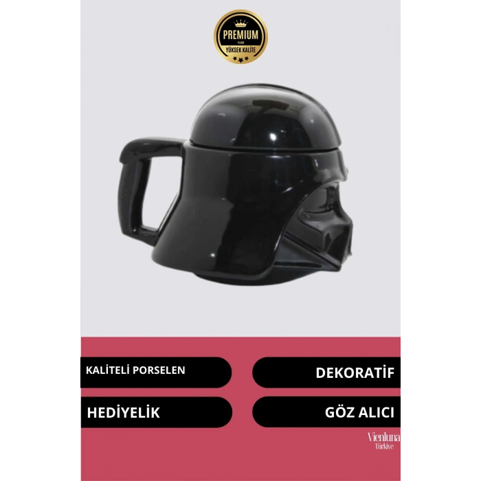 Deluxe Tasarım Dekoratif Estetik Armağan Sevgili Dost Aşk Arkadaş Porselen Star Wars Kupa Bardak