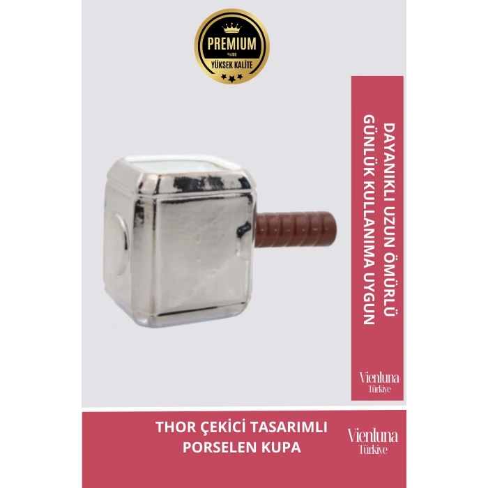Deluxe Tasarım Dekoratif Estetik Armağan Sevgili Dost Aşk Arkadaş Porselen Thor Çekici Kupa Bardak