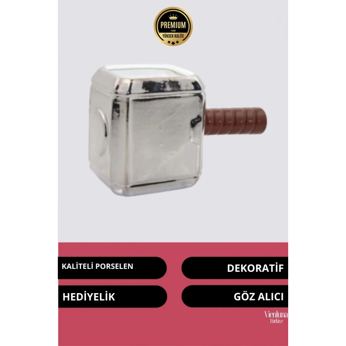 Deluxe Tasarım Dekoratif Estetik Armağan Sevgili Dost Aşk Arkadaş Porselen Thor Çekici Kupa Bardak